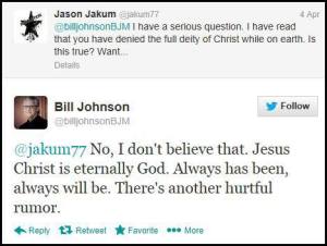 Bill Johnson tweet April 7, 2013